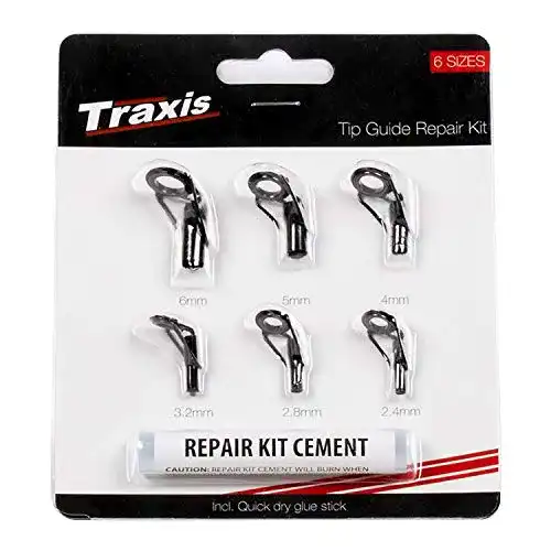 Rutenspitze Traxis Tip Guide Repair Kit (6 Stück) inkl. Klebestick