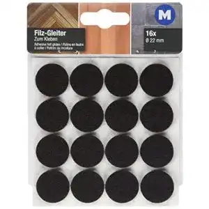 Filzgleiter Metafranc Filz-Gleiter Ø 22 mm – selbstklebend 16 Stück