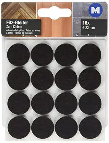 Filzgleiter Metafranc Filz-Gleiter Ø 22 mm – selbstklebend 16 Stück