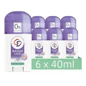 CD-Deo CD Deo Pflege Stick ‘Wasserlilie’, 6 x 40 ml, ohne Alkohol