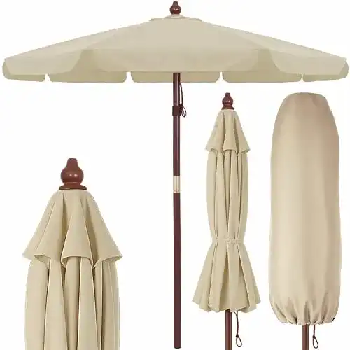 Die beste Sonnenschirm Holz Kingsleeve, beige Creme 330 cm UV Schutz 2026 Test Bestseller Sonnenschirm Holz Kingsleeve, beige Creme 330 cm UV Schutz