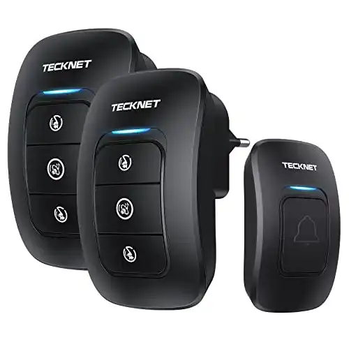 Funkklingel TECKNET Kabellose Türklingel, IP44 Wasserdicht Set