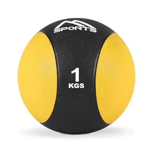 Medizinball MSPORTS 1 kg – Professionelle Studio-Qualität