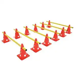 Sprungstangen UISEBRT Steckhürdenset 12 Kegel + 6 Stangen