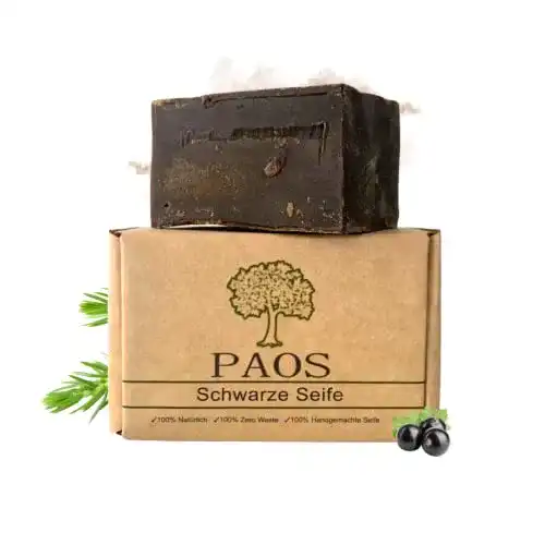Teerseife PAOS Schwarze Seife, Wacholder Seife, ca. 140g