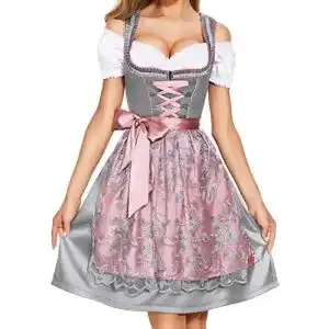 Dirndl Damen AMZHOTER midi Trachtenkleid Trachtenrock