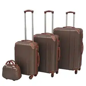 Kofferset 4-teilig vidaXL Kofferset 4-TLG. Kaffeebraun Set Trolley