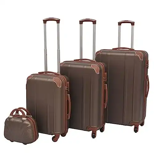 Kofferset 4-teilig vidaXL Kofferset 4-TLG. Kaffeebraun Set Trolley
