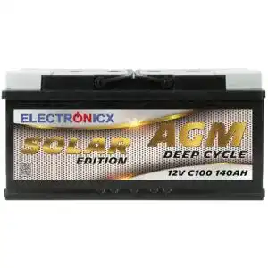 AGM-Batterie 140Ah Electronicx Solarbatterie 12v Solar Edition