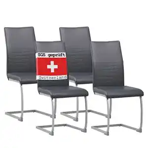 Stuhl Unbekannt ALBATROS Freischwinger Murano 4er Set, Grau