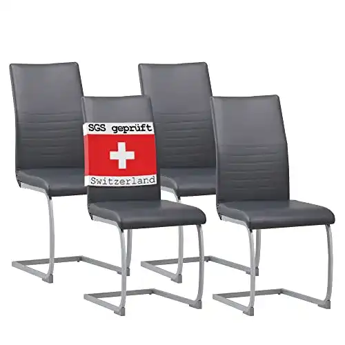 Stuhl Unbekannt ALBATROS Freischwinger Murano 4er Set, Grau