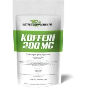 Koffeintabletten Native Supplements Koffein Tabletten 200mg