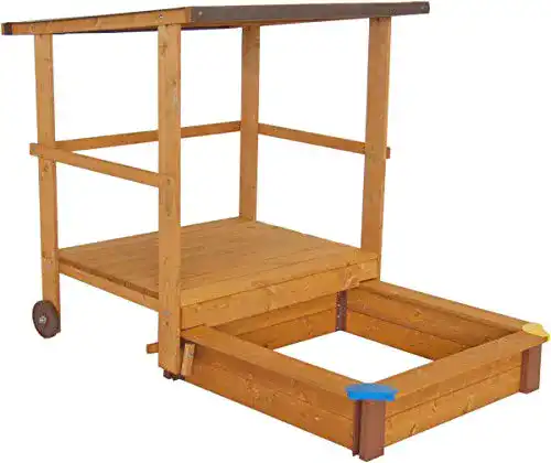 Sandkasten mit Dach GASPO Sandkasten-Haus aus Holz Sandkiste