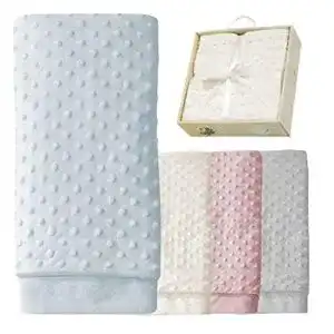 Babydecke DIKOS Junge blau, Erstlingsdecke Set, 80×110 cm