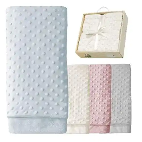 Babydecke DIKOS Junge blau, Erstlingsdecke Set, 80×110 cm