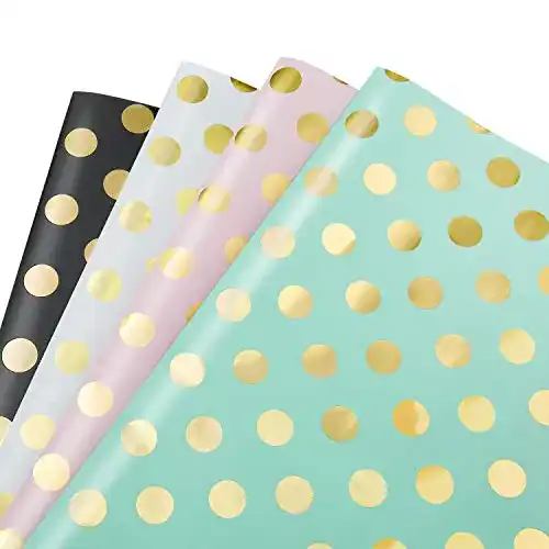Geschenkpapier MOOKLIN ROAM , 4 Bogen Golddruck Packungen