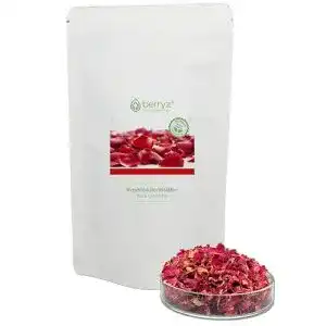 Rosenblütentee berryz Echte Rosenblätter getrocknet rot, 50g