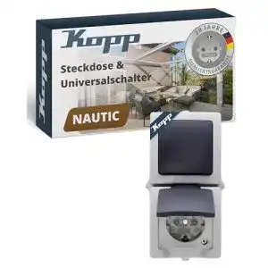 Steckdosen-Lichtschalter Kopp 138556008 Aufputz Feuchtraum