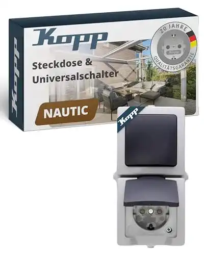 Steckdosen-Lichtschalter Kopp 138556008 Aufputz Feuchtraum