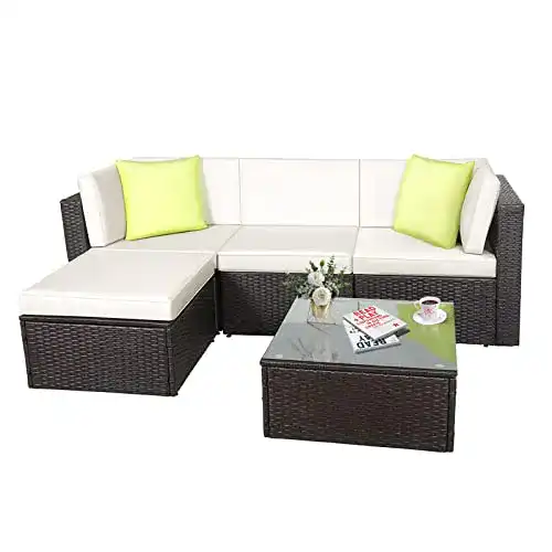 Rattan-Gartenmöbel GOJOOASIS Polyratten Lounge 5 Teilig