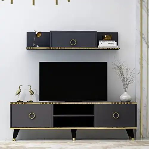 Wohnwand Homidea Sophia Wohnzimmer TV Set mit 2 Türen