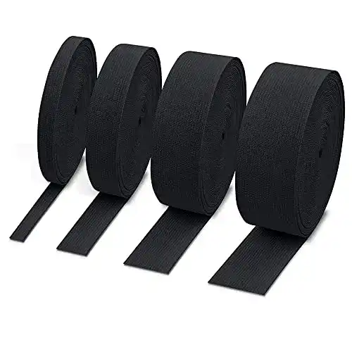 Hosengummi sinzau Gummiband, 4 Stück Elastisch Band, schwarz