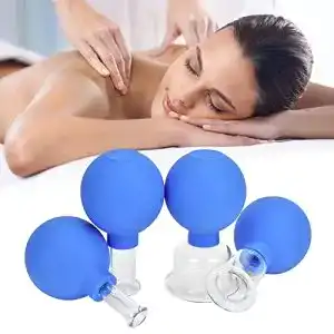 Schröpfset mit Pumpe YOTINO Schröpfgläser mit Saugball 4er