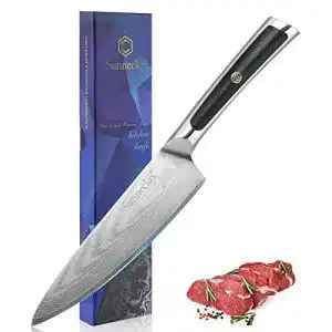 Damast-Küchenmesser Sunnecko Kochmesser Damast 16,5cm