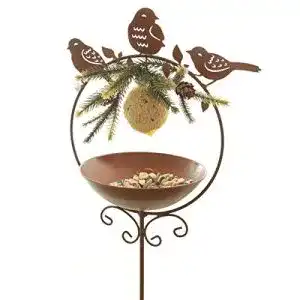 Meisenknödelhalter Dio als Gartenstecker 3 x Vogel im Ring