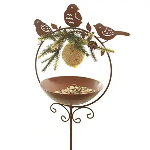 Meisenknödelhalter Dio als Gartenstecker 3 x Vogel im Ring