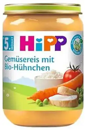Hipp-Babynahrung HiPP Gemüsereis mit Bio-Hühnchen, 6er Pack