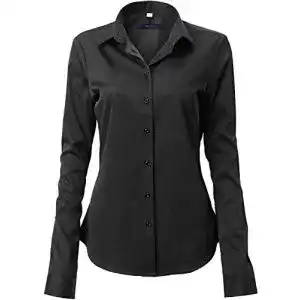 Schwarze Bluse FLY HAWK Damen Hemd Bluse Basic Bambusfaser