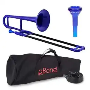 Posaune PBONE 700639 n mit Tasche und Mundstück mini blau