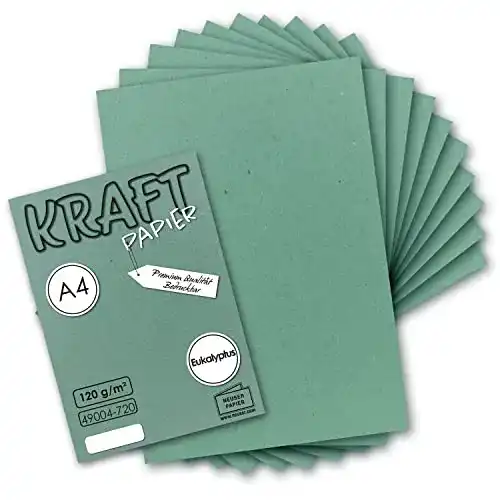 Kraftpapier NEUSER PAPIER 25 Blatt Vintage in Eukalyptus-Grün