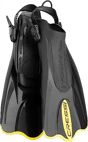 Kurzflossen Cressi Flossen palau saf, schwarz gelb, L/XL-44/47