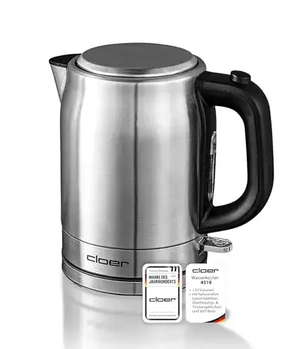 Wasserkocher 1 Liter Cloer 4519 Wasserkocher Edelstahl, 2200 W