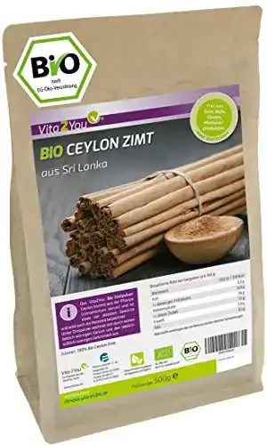 Zimtpulver Vita2You Ceylon Zimt Pulver – Bio 500g
