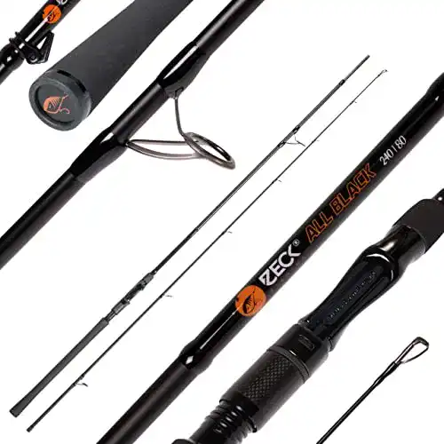 Hechtrute Zeck Fishing Zeck All Black 2,40m 80g Spinnrute, Angelrute zum Spinnfischen