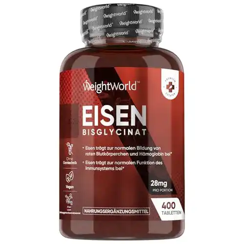 Eisenpräparat WeightWorld Eisen 28 mg – 400 vegane