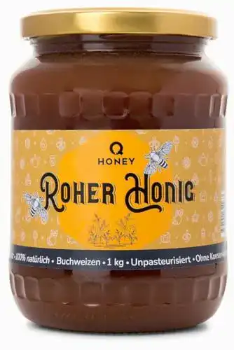 Buchweizenhonig Q honey Reiner Roher 100% Natürlich, 1 kg