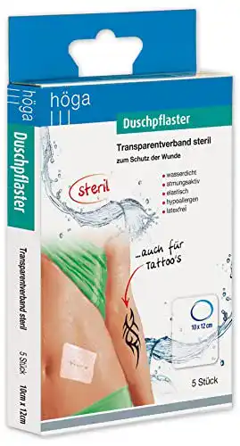 Duschpflaster Höga, Transparentverband steril 10 cm x 12 cm, 5 St.