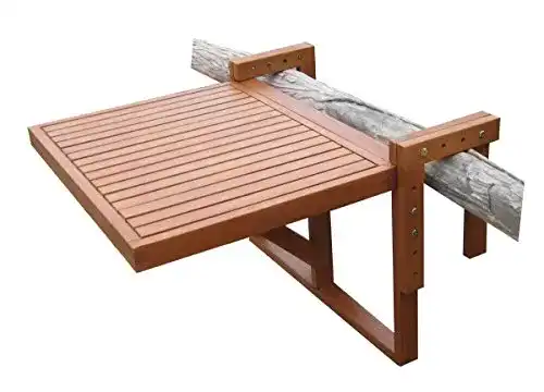 Balkonhängetisch Spetebo Eukalyptus Balkontisch 60×45 cm
