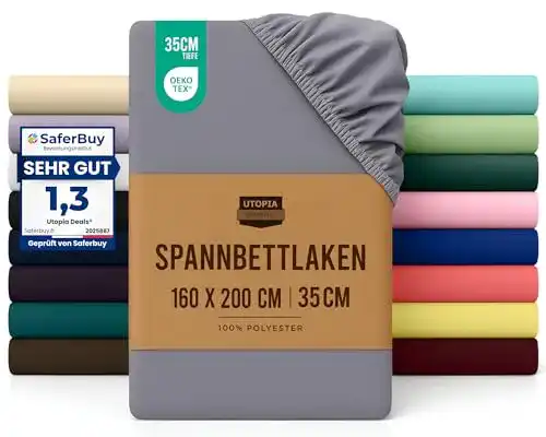 Spannbettlaken (160×200) Utopia Bedding Gebürstete Mikrofaser