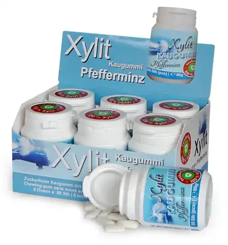 Xylit-Kaugummi Xund Xüsst Xylit Kaugummi Pfefferminz, 12 Pack.