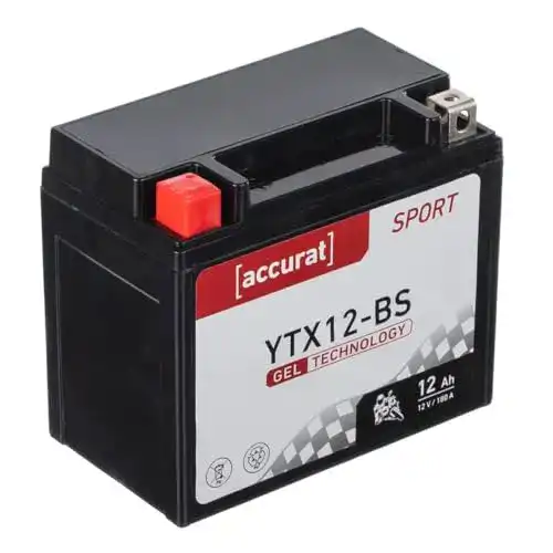 Motorradbatterie 12 V 12 Ah Accurat Motorradbatterie YTX12-BS