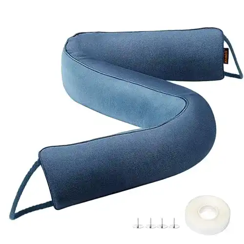 Zugluftstopper MAGZO 93 X 10 cm, schalldicht, blau