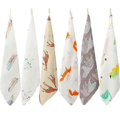 Waschlappen (Baby) Lebze LifeTree Baby Musselin, 6 Stück weich