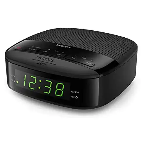 Radiowecker Philips Audio UKW Radio, doppelter Alarm