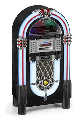 Musikbox Karcher JB 6608D Jukebox mit Plattenspieler, CD-Player
