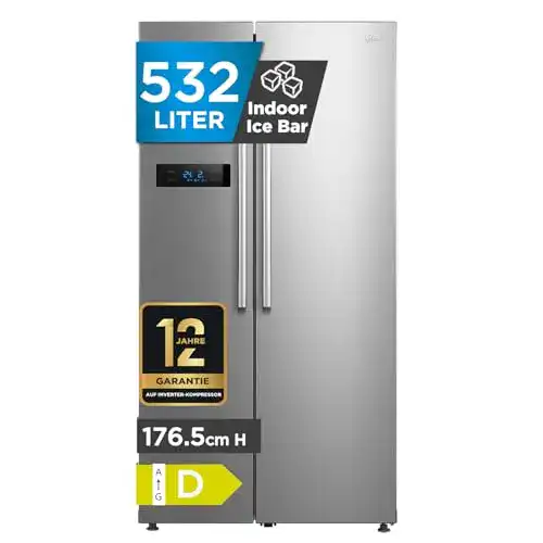 Side-by-Side-Kühlschrank Midea MERS530FGD02, 176,5 cm Höhe